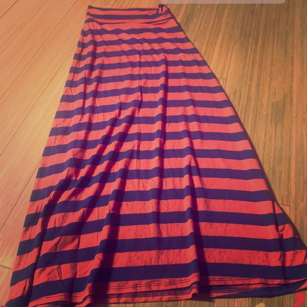 💖5/$25 MAXI SKIRT Red & blue rugby style maxi dress USA